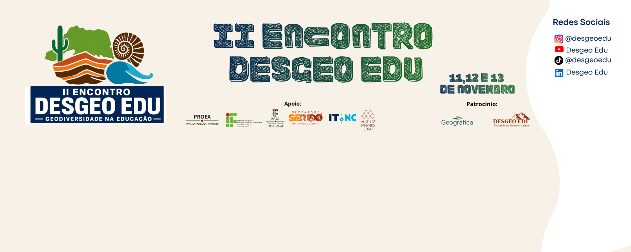 Banner do II Encontro DESGEO EDU